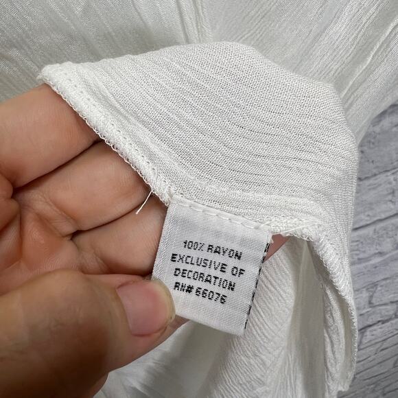 Raviya Womens Front Slit Cover Up Maxi Dress Size 0X White New Tie Waist - Picture 7 of 7